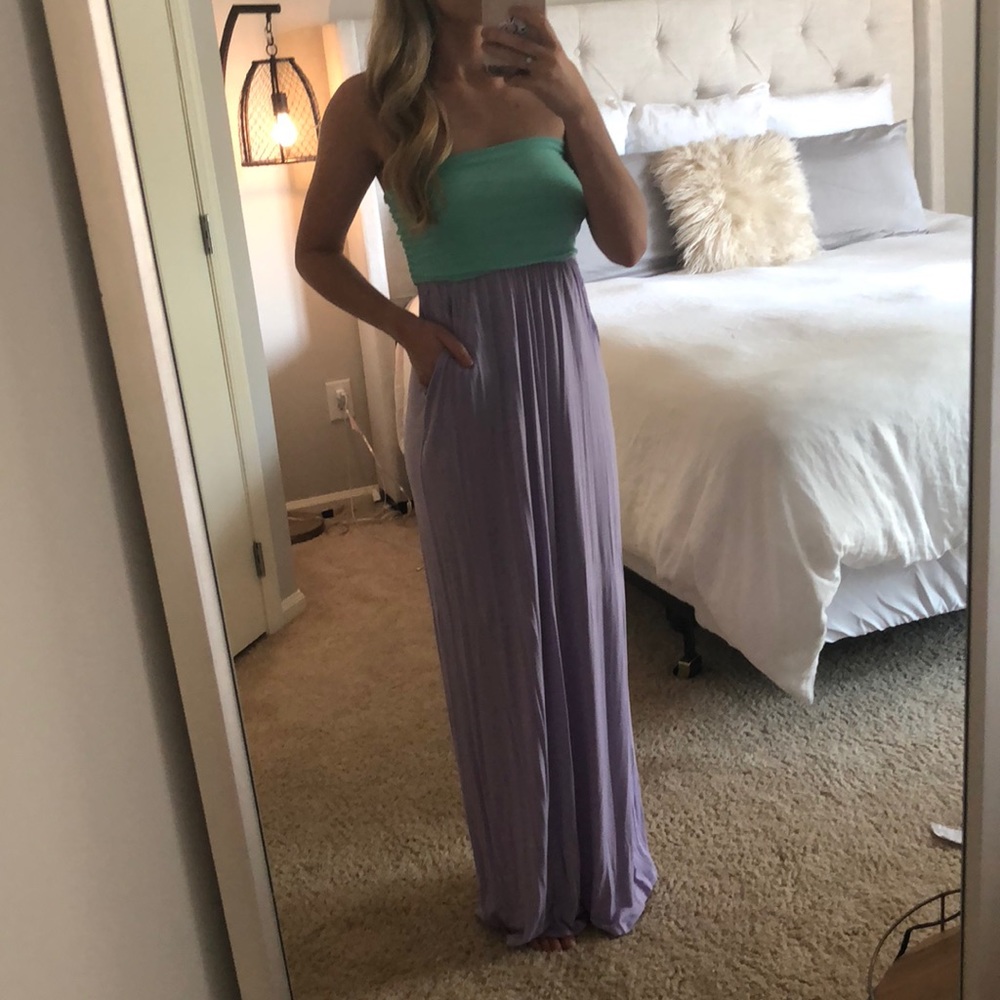 Small Pastel Maxi Dress with Pockets